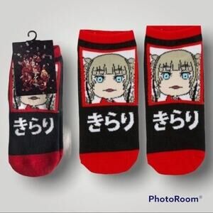 Kakegurui Kirari Mombami Chibi NWT No Show Adult One Size Socks Anime